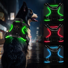 Load image into Gallery viewer, MASBRILL Light Up Dog Harness - No Pull Led Dog Harness Rechargeable Lighted Dog Harness for Night Walking Adjustable Glow Vest for Small Medium Large Dogs