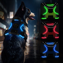 Load image into Gallery viewer, MASBRILL Light Up Dog Harness - No Pull Led Dog Harness Rechargeable Lighted Dog Harness for Night Walking Adjustable Glow Vest for Small Medium Large Dogs