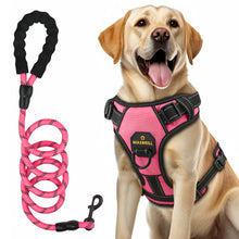 Load image into Gallery viewer, MASBRILL Dog Harness and Leash Set, No Pull Vest Harness, Reflective Adjustable Soft Padded Pet Harness with Handle for Small to Large Dogs