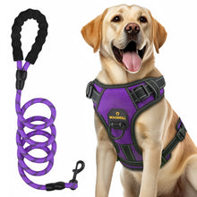 Load image into Gallery viewer, MASBRILL Dog Harness and Leash Set, No Pull Vest Harness, Reflective Adjustable Soft Padded Pet Harness with Handle for Small to Large Dogs