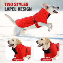 Load image into Gallery viewer, MASBRILL Dog Coat with Harness Built in, Waterproof & Reflective, Turtleneck Dog Jacket , Fleece Vest with Buckle - Coats for Large Dogs for Cold Weather