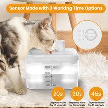 Load image into Gallery viewer, MASBRILL Wireless Cat Water Fountain 60oz/2L Automatic Water Dispenser For Pets Battery Operated Infrared Induction Pet Fountain BPA-Free