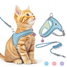Load image into Gallery viewer, MASBRILL Cat & Dog Harness with Leash, Reflective Escape-Proof No-Pull Soft Vest, Easy to Wear for Walking, Traveling, Includes Pet Bells