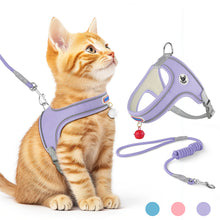 Load image into Gallery viewer, MASBRILL Cat & Dog Harness with Leash, Reflective Escape-Proof No-Pull Soft Vest, Easy to Wear for Walking, Traveling, Includes Pet Bells