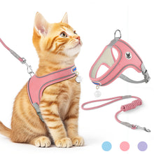 Load image into Gallery viewer, MASBRILL Cat & Dog Harness with Leash, Reflective Escape-Proof No-Pull Soft Vest, Easy to Wear for Walking, Traveling, Includes Pet Bells