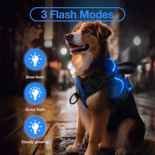 Load image into Gallery viewer, MASBRILL Light Up Dog Harness - No Pull Led Dog Harness Rechargeable Lighted Dog Harness for Night Walking Adjustable Glow Vest for Small Medium Large Dogs