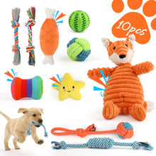 Load image into Gallery viewer, MASBRILL Dog Toys for Small Dogs ,10 Pack Puppy Chew Toys for Teething and Training with Plush Squeaky Toys, Treat Ball and Rope Toys to Keep Them Busy
