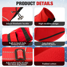 Load image into Gallery viewer, MASBRILL Dog Coat with Harness Built in, Waterproof & Reflective, Turtleneck Dog Jacket , Fleece Vest with Buckle - Coats for Large Dogs for Cold Weather