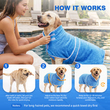 Load image into Gallery viewer, MASBRILL Dog Drying Towel for Small to Large Dogs, Absorbent Pet Bathrobe Coat with Adjustable Strap, Quick Dry Dog Towel for After Bath & Swim & Cold Weather