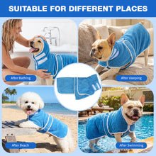 Load image into Gallery viewer, MASBRILL Dog Drying Towel for Small to Large Dogs, Absorbent Pet Bathrobe Coat with Adjustable Strap, Quick Dry Dog Towel for After Bath & Swim & Cold Weather