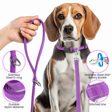 Load image into Gallery viewer, MASBRILL Dog Collar And Leash Set,Reflective Dog Collar With Dog Tag ,Soft Neoprene Padded Breathable ,Odour Resistant And Fast Drying Dog Leash+Dog Collar