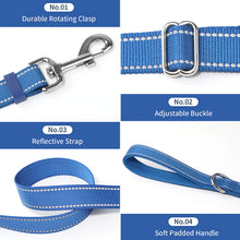 Load image into Gallery viewer, MASBRILL Reflective Dog Leash Adjustable Length (4-6 Feet) with Soft Padded Handle Nylon Dogs Leashes for Walking, Training Lead for Medium & Large Dogs, 1 Inch Wide,Blue