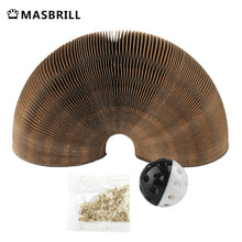 Load image into Gallery viewer, MASBRILL Organ Cat Scratching Board Foldable Cat Grinding Scratch Board Durable Recyclable Interactive Cat Toy with Toy Kring Ball