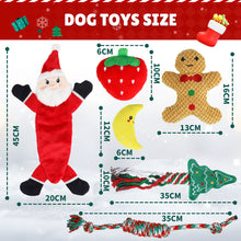 Load image into Gallery viewer, MASBRILL Christmas Puppy Dog Toys, 9 Pack Luxury Dog Plush Toys for Small Dogs Teething and Training,Interactive Squeaky Toys, Rope Toys & Poop Bag