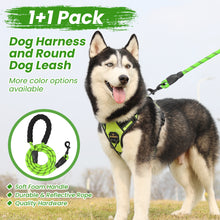 Load image into Gallery viewer, MASBRILL Dog Harness and Leash Set, No Pull Vest Harness, Reflective Adjustable Soft Padded Pet Harness with Handle for Small to Large Dogs