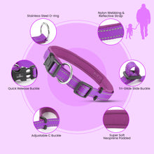 Load image into Gallery viewer, MASBRILL Dog Collar And Leash Set,Reflective Dog Collar With Dog Tag ,Soft Neoprene Padded Breathable ,Odour Resistant And Fast Drying Dog Leash+Dog Collar