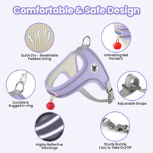 Load image into Gallery viewer, MASBRILL Cat & Dog Harness with Leash, Reflective Escape-Proof No-Pull Soft Vest, Easy to Wear for Walking, Traveling, Includes Pet Bells
