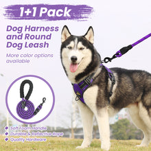 Load image into Gallery viewer, MASBRILL Dog Harness and Leash Set, No Pull Vest Harness, Reflective Adjustable Soft Padded Pet Harness with Handle for Small to Large Dogs