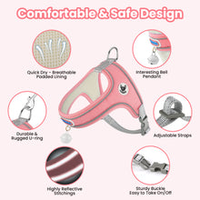 Load image into Gallery viewer, MASBRILL Cat & Dog Harness with Leash, Reflective Escape-Proof No-Pull Soft Vest, Easy to Wear for Walking, Traveling, Includes Pet Bells