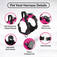 Load image into Gallery viewer, MASBRILL Light Up Dog Harness - No Pull Led Dog Harness Rechargeable Lighted Dog Harness for Night Walking Adjustable Glow Vest for Small Medium Large Dogs