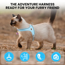 Load image into Gallery viewer, MASBRILL Cat & Dog Harness with Leash, Reflective Escape-Proof No-Pull Soft Vest, Easy to Wear for Walking, Traveling, Includes Pet Bells