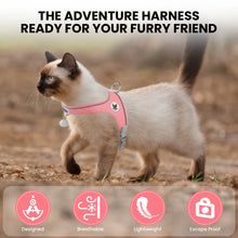 Load image into Gallery viewer, MASBRILL Cat & Dog Harness with Leash, Reflective Escape-Proof No-Pull Soft Vest, Easy to Wear for Walking, Traveling, Includes Pet Bells