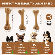 Load image into Gallery viewer, MASBRILL Dog Chew Toys for Aggressive Chewers – 3-Pack, Bone Shape, Eco-Friendly, Teeth Cleaning & Anxiety Relief for Puppy to Medium Dogs