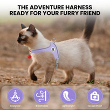 Load image into Gallery viewer, MASBRILL Cat & Dog Harness with Leash, Reflective Escape-Proof No-Pull Soft Vest, Easy to Wear for Walking, Traveling, Includes Pet Bells