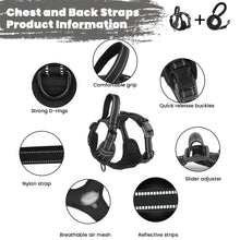 Load image into Gallery viewer, MASBRILL Dog Harness and Leash Set, No Pull Vest Harness, Reflective Adjustable Soft Padded Pet Harness with Handle for Small to Large Dogs