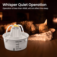 Load image into Gallery viewer, MASBRILL Pet Fountain - Cat Water Fountain Indoor, Automatic Water Fountain for Cats and Dogs,25oz/1000ml Cat Dog Water Dispenser with Measuring Scale and Filter White