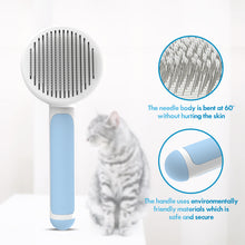 Load image into Gallery viewer, MASBRILL Cat Dog Brush for Shedding, Self Cleaning Slicker Brush, Grooming Removes Loose Undercoat and Tangled Hair Grooming Comb -Blue