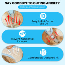 Load image into Gallery viewer, MASBRILL Cat & Dog Harness with Leash, Reflective Escape-Proof No-Pull Soft Vest, Easy to Wear for Walking, Traveling, Includes Pet Bells