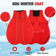 Load image into Gallery viewer, MASBRILL Dog Coat with Harness Built in, Waterproof & Reflective, Turtleneck Dog Jacket , Fleece Vest with Buckle - Coats for Large Dogs for Cold Weather