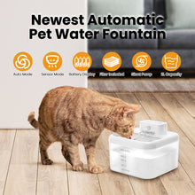 Load image into Gallery viewer, MASBRILL Wireless Cat Water Fountain 60oz/2L Automatic Water Dispenser For Pets Battery Operated Infrared Induction Pet Fountain BPA-Free