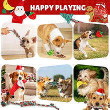 Load image into Gallery viewer, MASBRILL Christmas Puppy Dog Toys, 9 Pack Luxury Dog Plush Toys for Small Dogs Teething and Training,Interactive Squeaky Toys, Rope Toys & Poop Bag
