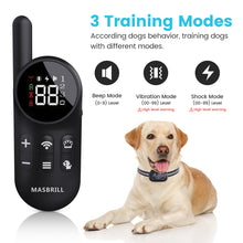 Load image into Gallery viewer, MASBRILL Dog Training Collar, Bark Collar with Remote, 2 in 1 Dog Automatic Anti Bark and Training Collar with 3 Training Modes, Up 1000ft Range, Waterproof Shock Collar for Medium Large Dogs
