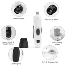 Load image into Gallery viewer, MASBRILL Dog Nail Grinder Upgraded - Professional 2-Speed Electric Rechargeable Pet Nail Trimmer Painless Paws Grooming & Smoothing for Small Medium Large Dogs & Cats