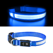 Load image into Gallery viewer, MASBRILL LED Dog Collars Flashing Light Up Dog Collar Rechargeable and Safety Night Glowing Dog Collar for Small Medium Large Dogs Blue