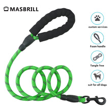 Load image into Gallery viewer, MASBRILL Dog Leash for Medium and Large Dogs with Comfortable Padded Handle Strong Leash with Highly Reflective Threads 5FT-Blue