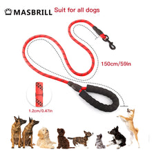 Load image into Gallery viewer, MASBRILL Dog Leash for Medium and Large Dogs with Comfortable Padded Handle Strong Leash with Highly Reflective Threads 5FT-Blue