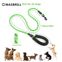 Load image into Gallery viewer, MASBRILL Dog Leash for Medium and Large Dogs with Comfortable Padded Handle Strong Leash with Highly Reflective Threads 5FT-Blue