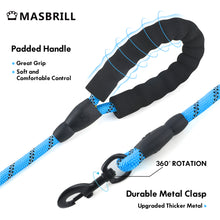 Load image into Gallery viewer, MASBRILL Dog Leash for Medium and Large Dogs with Comfortable Padded Handle Strong Leash with Highly Reflective Threads 5FT-Blue