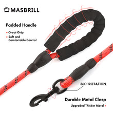 Load image into Gallery viewer, MASBRILL Dog Leash for Medium and Large Dogs with Comfortable Padded Handle Strong Leash with Highly Reflective Threads 5FT-Blue