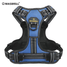 Load image into Gallery viewer, MASBRILL Reflective Dog Harness No Pull Dog Vest Harness with Handle, Breathable Padded Dog Chest Harness Adjustable for Medium Dog-Blue