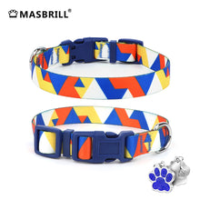Load image into Gallery viewer, MASBRILL Dog Collar for Medium Dogs, Durable Nylon Dog Collars with Colorful Desige, Eyecatcher Looking and Comfortable Dog Collar