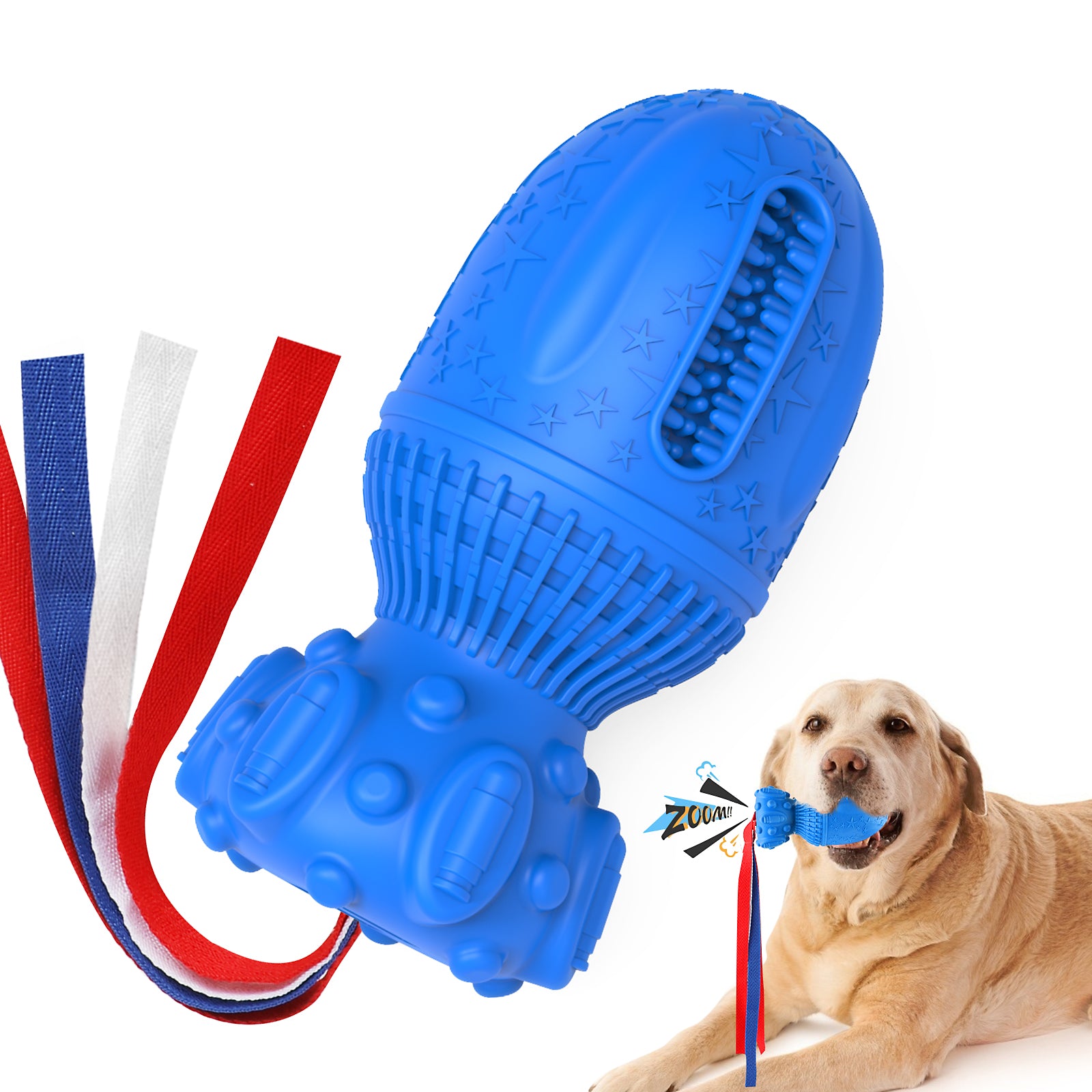 Tough Squeaky Dog Chew Ball Toy For Aggressive Chewers - Multi-Size Rubber Dog Toy