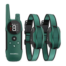 Load image into Gallery viewer, MASBRILL Dog Shock Collar 2 Remotes, Waterproof Rechargeable Electric Dog Training Collar with Remote, 2000Ft 3 Modes Beep Vibration Safe Shock