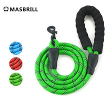 Load image into Gallery viewer, MASBRILL Dog Leash for Medium and Large Dogs with Comfortable Padded Handle Strong Leash with Highly Reflective Threads 5FT-Blue