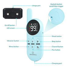 Load image into Gallery viewer, MASBRILL Dog Shock Collar with Remote, Rechargeable Dog Training Collar for Medium Large Dogs, Waterproof Shock Collar with 3 Training Modes, Up to 1000Ft Blue