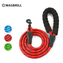 Load image into Gallery viewer, MASBRILL Dog Leash for Medium and Large Dogs with Comfortable Padded Handle Strong Leash with Highly Reflective Threads 5FT-Blue